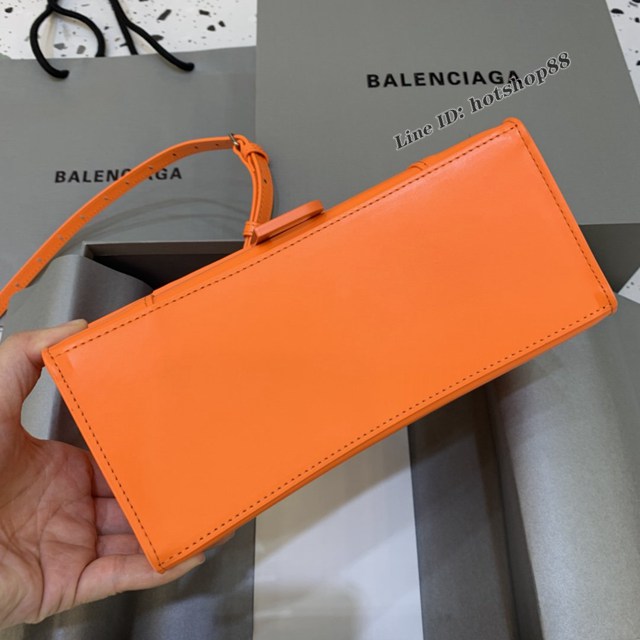 Balenciaga專櫃新款小號手提肩背女包原單沙漏包 巴黎世家平紋橙色橙扣沙漏包 fyj1401